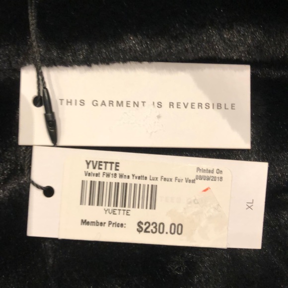 NWT Velvet by Graham and Spencer faux fur vest XL - Picture 3 of 5